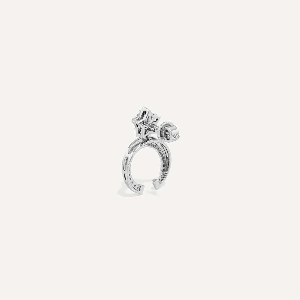Polaris Halo Star Studded Horseshoe Earring