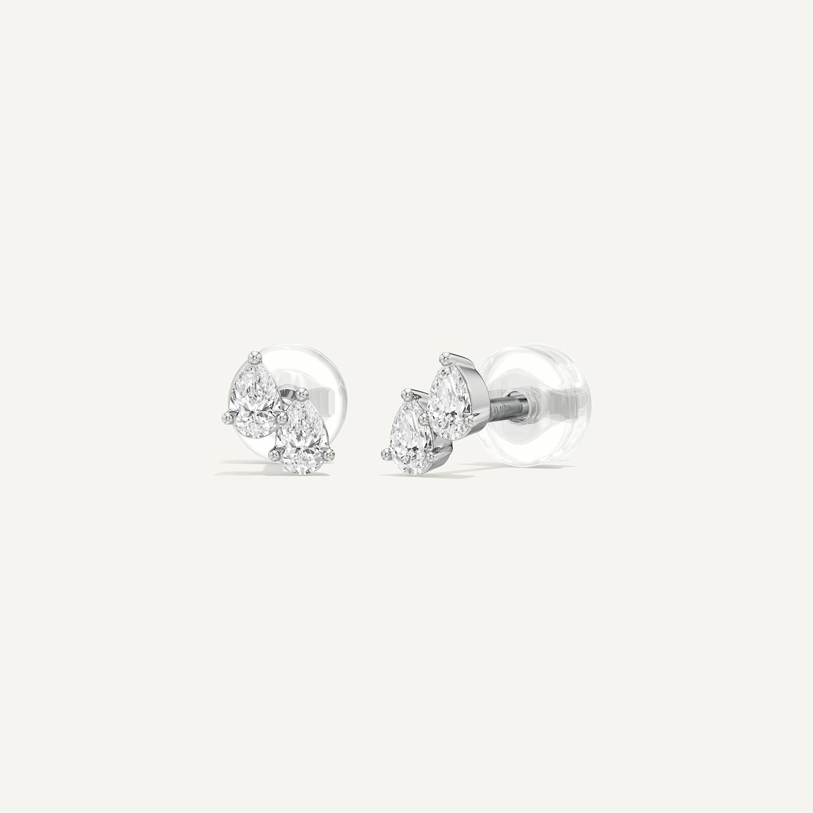Dew Drop Pear Diamond Stud