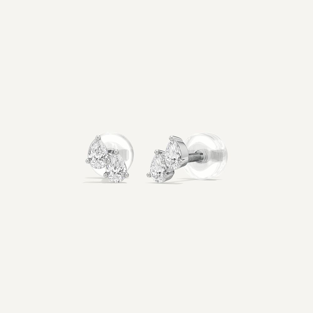 Dew Drop Pear Diamond Stud