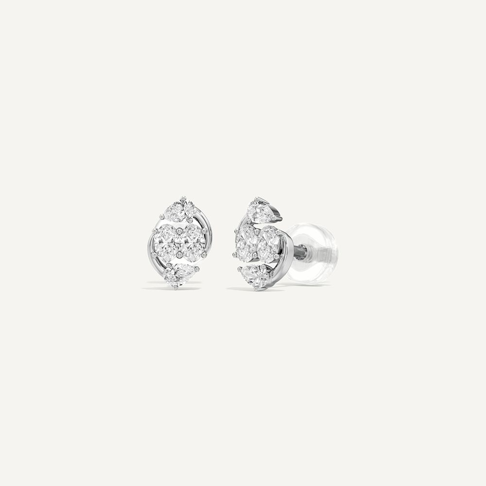 Vela Oval & Pear Diamond Stud