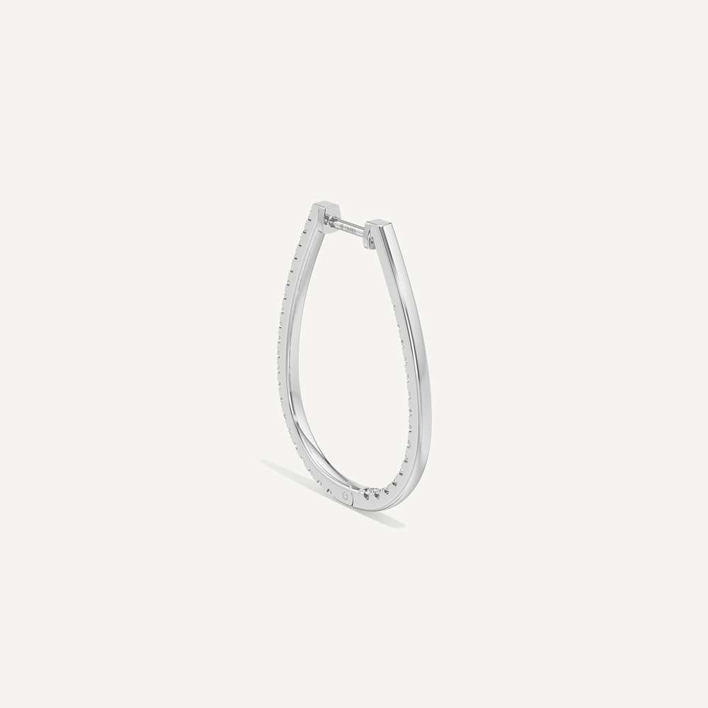 Noir Oval Diamond Hoop