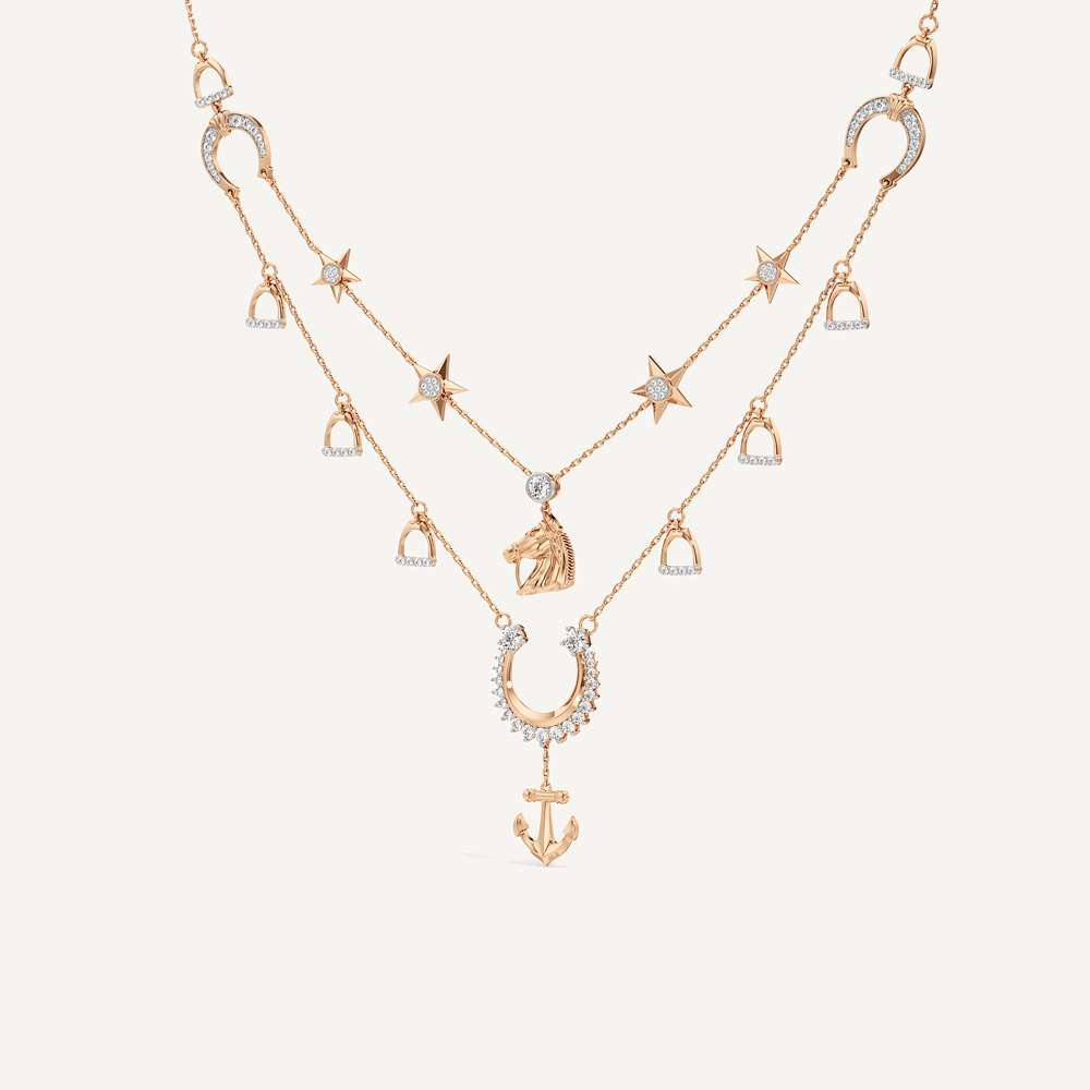 Reining Layered Horseshoe Necklace