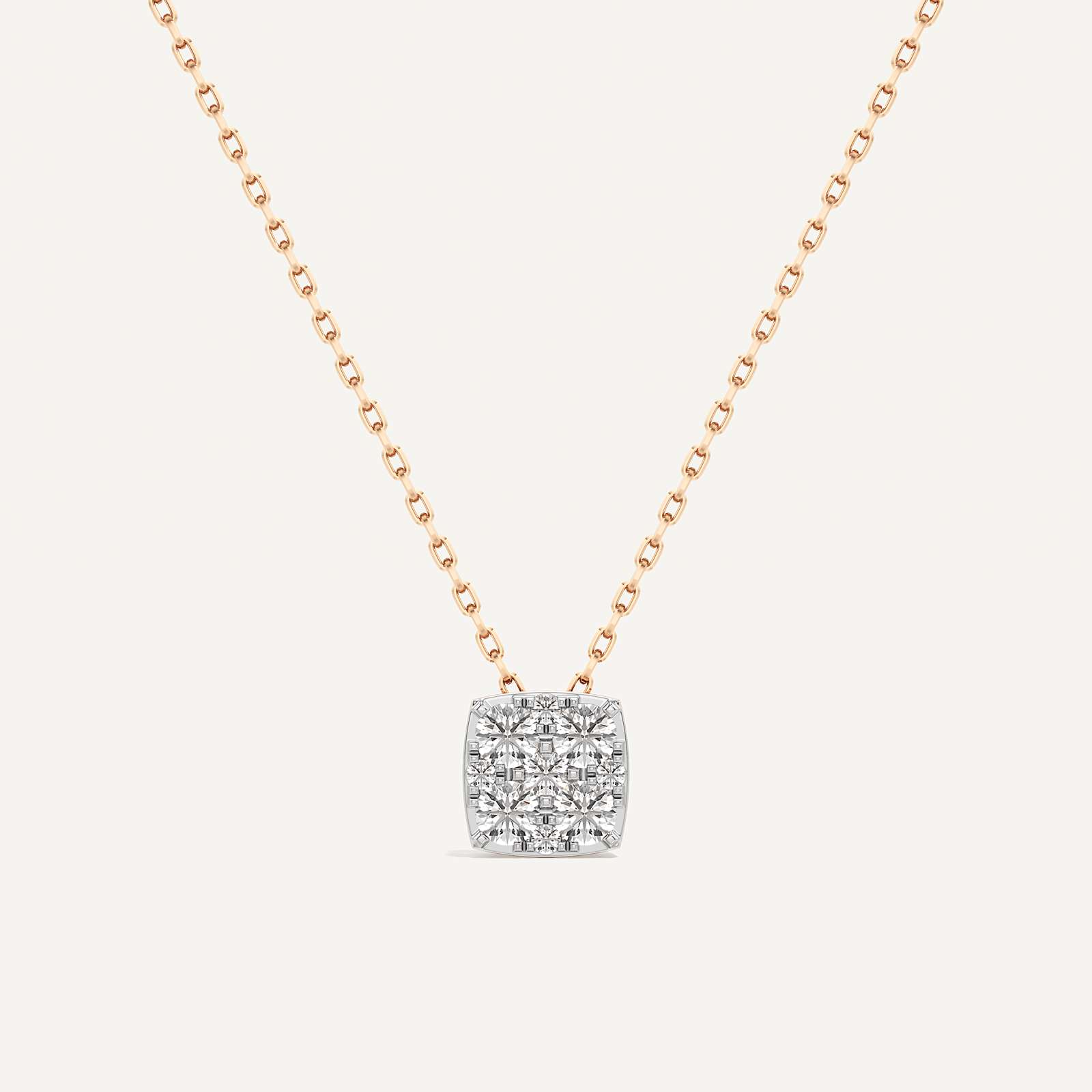 Regal Cushion Diamond Pendant with Chain