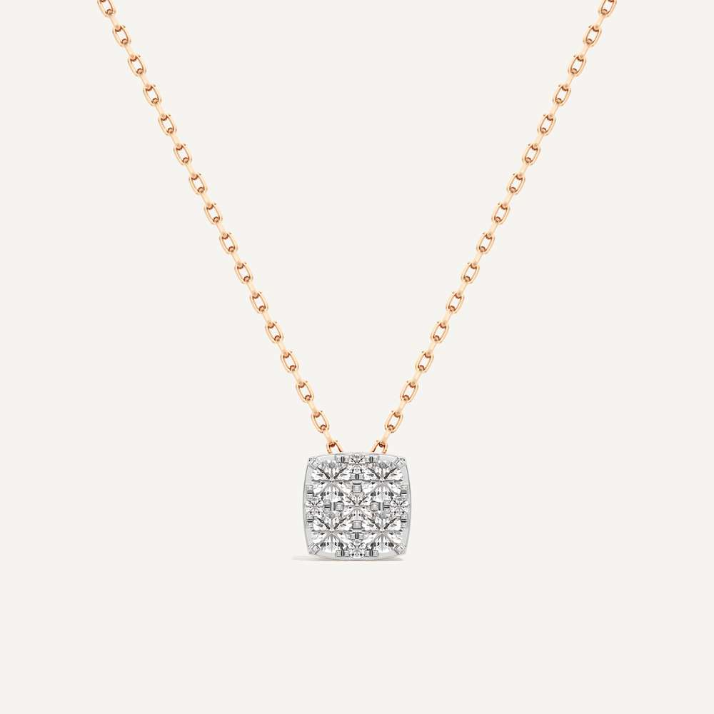 Regal Cushion Diamond Pendant with Chain