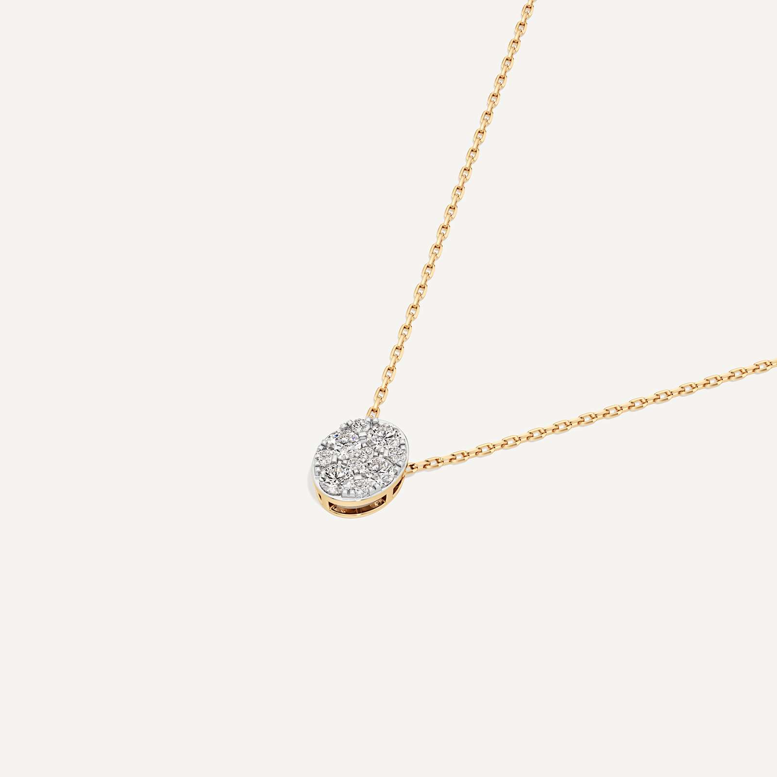 Luminous Oval Diamond Pendant with Chain