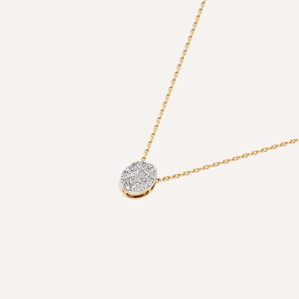 Luminous Oval Diamond Pendant with Chain