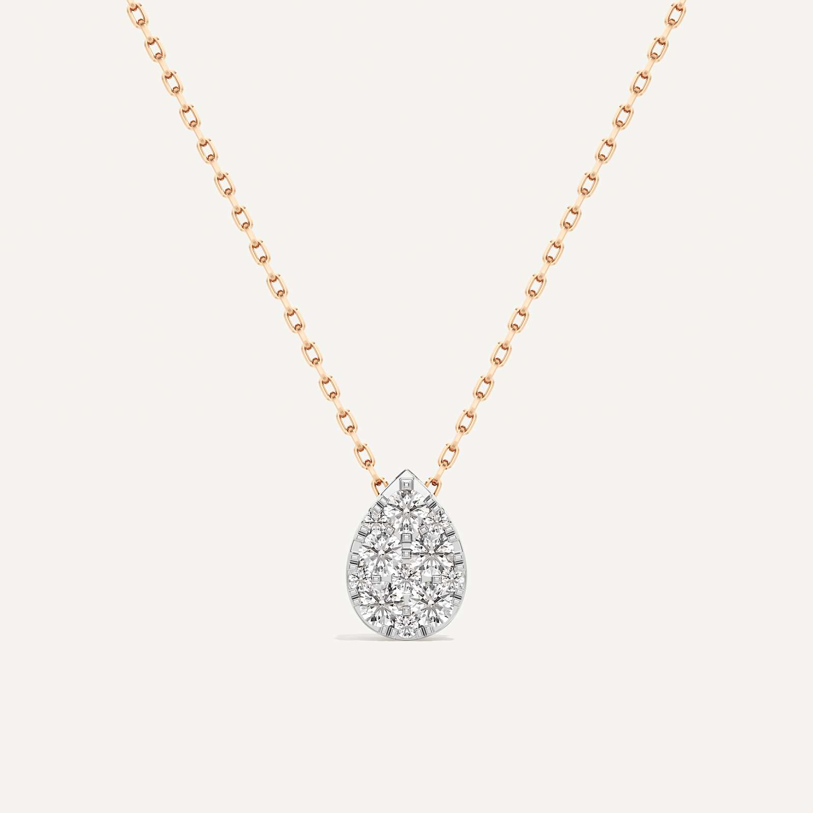Drawn Pear Diamond Pendant with Chain