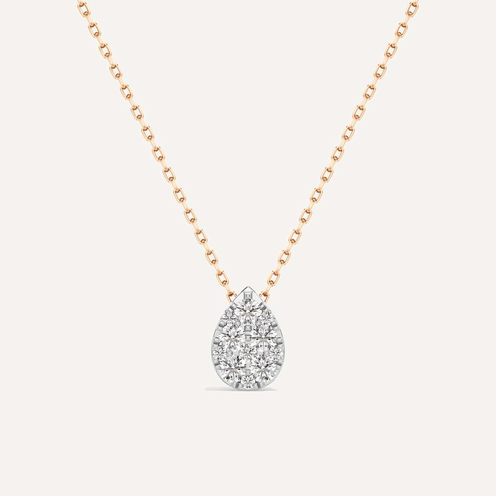 Drawn Pear Diamond Pendant with Chain