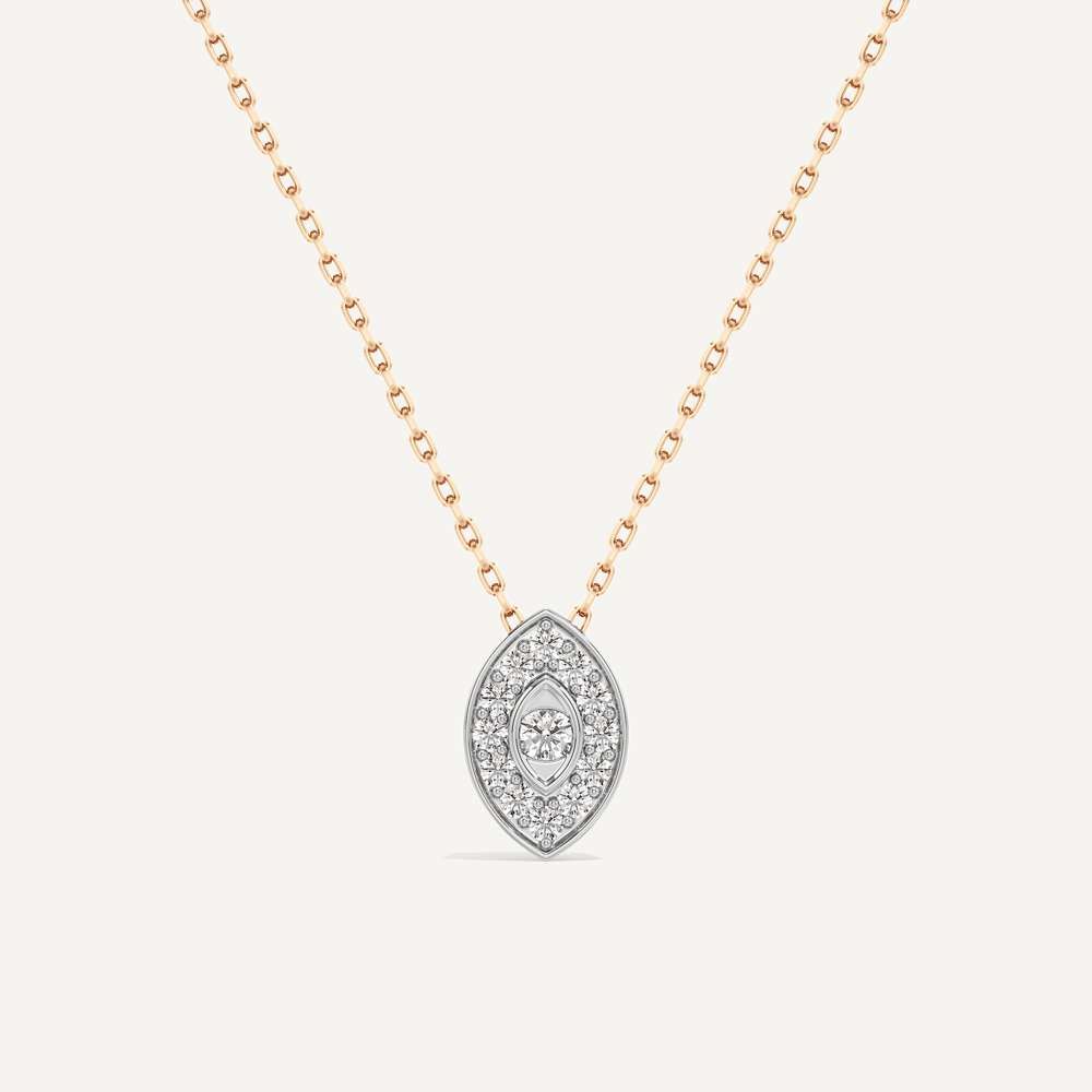 Quietly Protecting Marquise Diamond Pendant with Chain