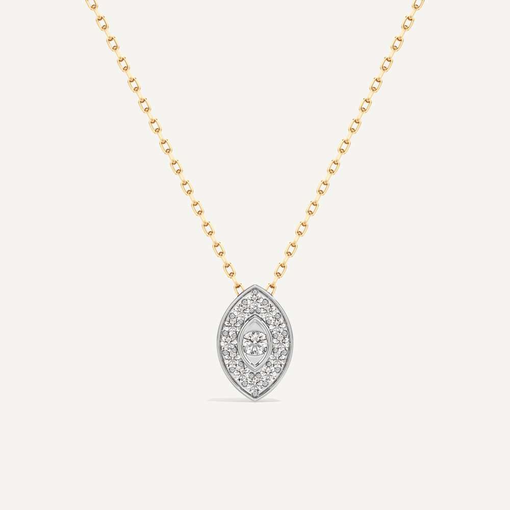 Quietly Protecting Marquise Diamond Pendant with Chain