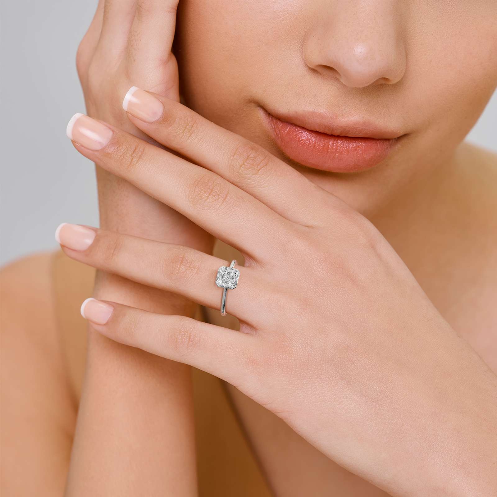 Shimmering Asscher Diamond Ring