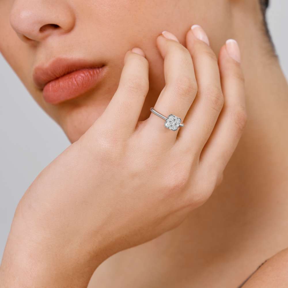 Shimmering Asscher Diamond Ring