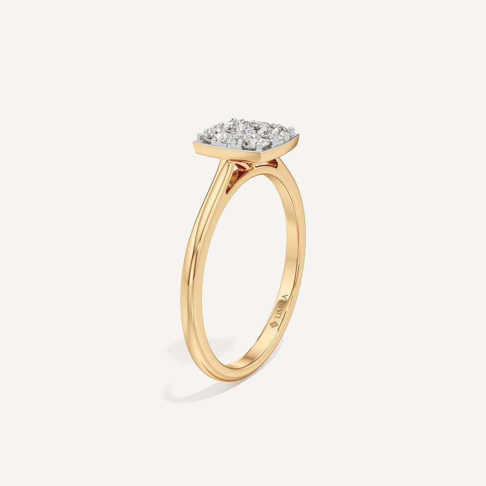 Tapered Cushion Diamond Ring