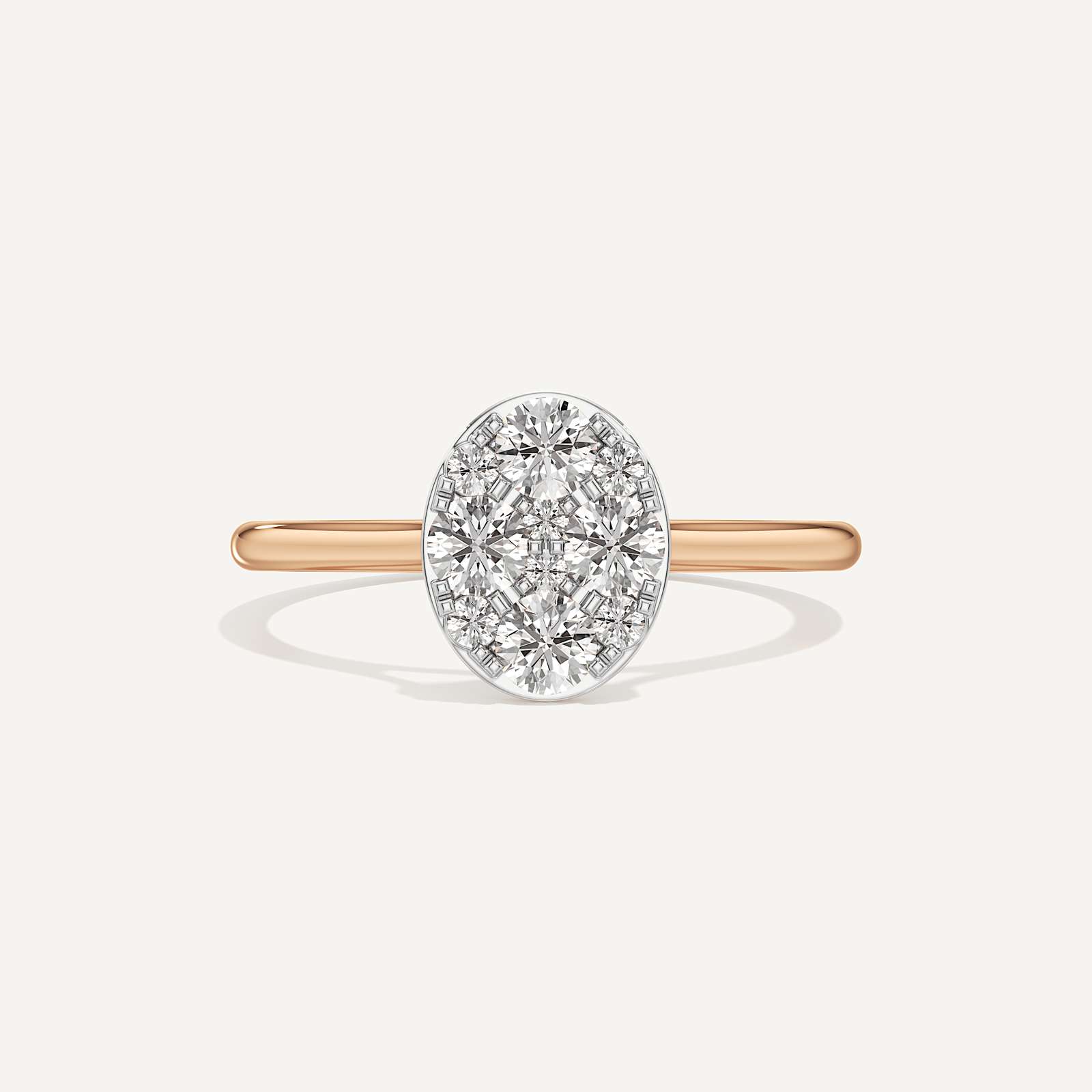 Effortless Pull Oval Diamond Ring