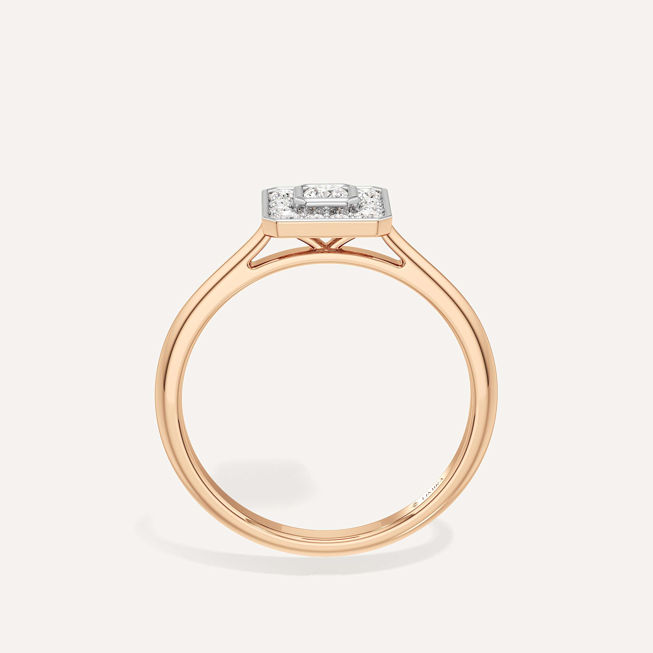 Magnetic Draw Asscher Diamond Ring