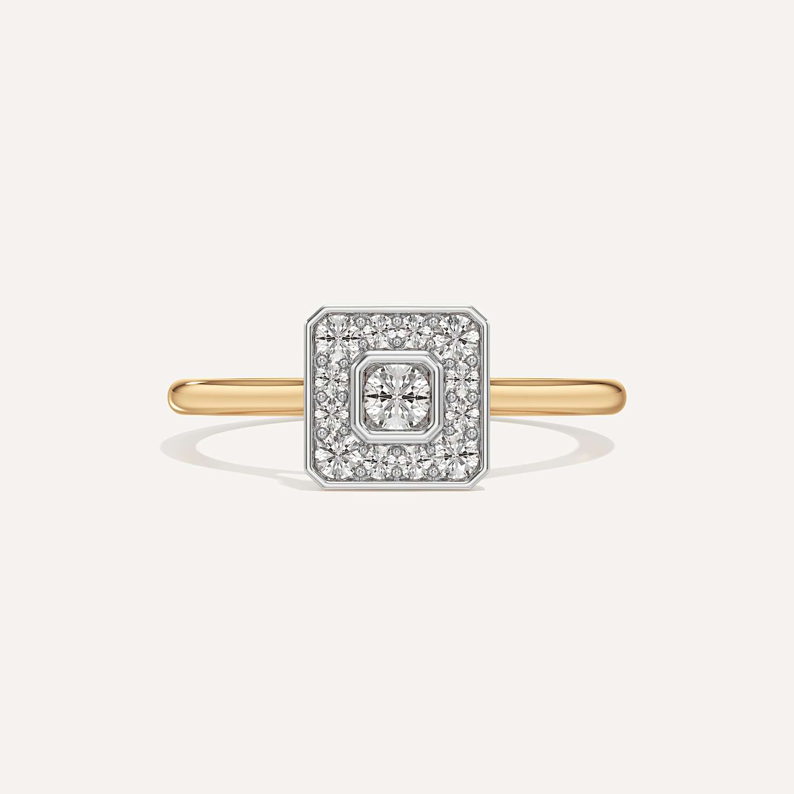 Magnetic Draw Asscher Diamond Ring