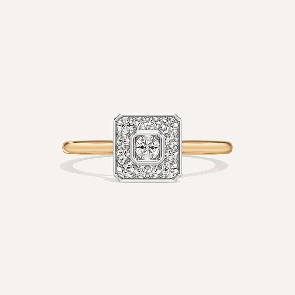 Magnetic Draw Asscher Diamond Ring