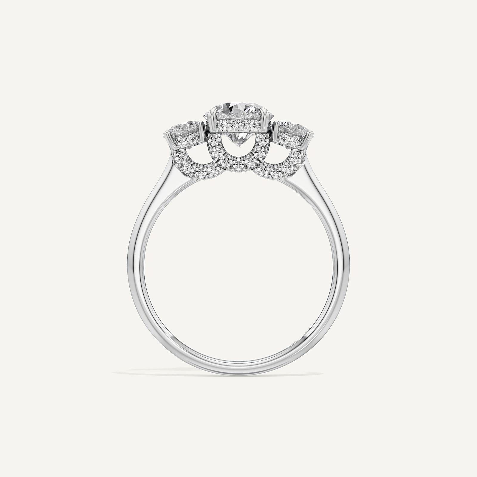 Three-Stoned Round Diamond
