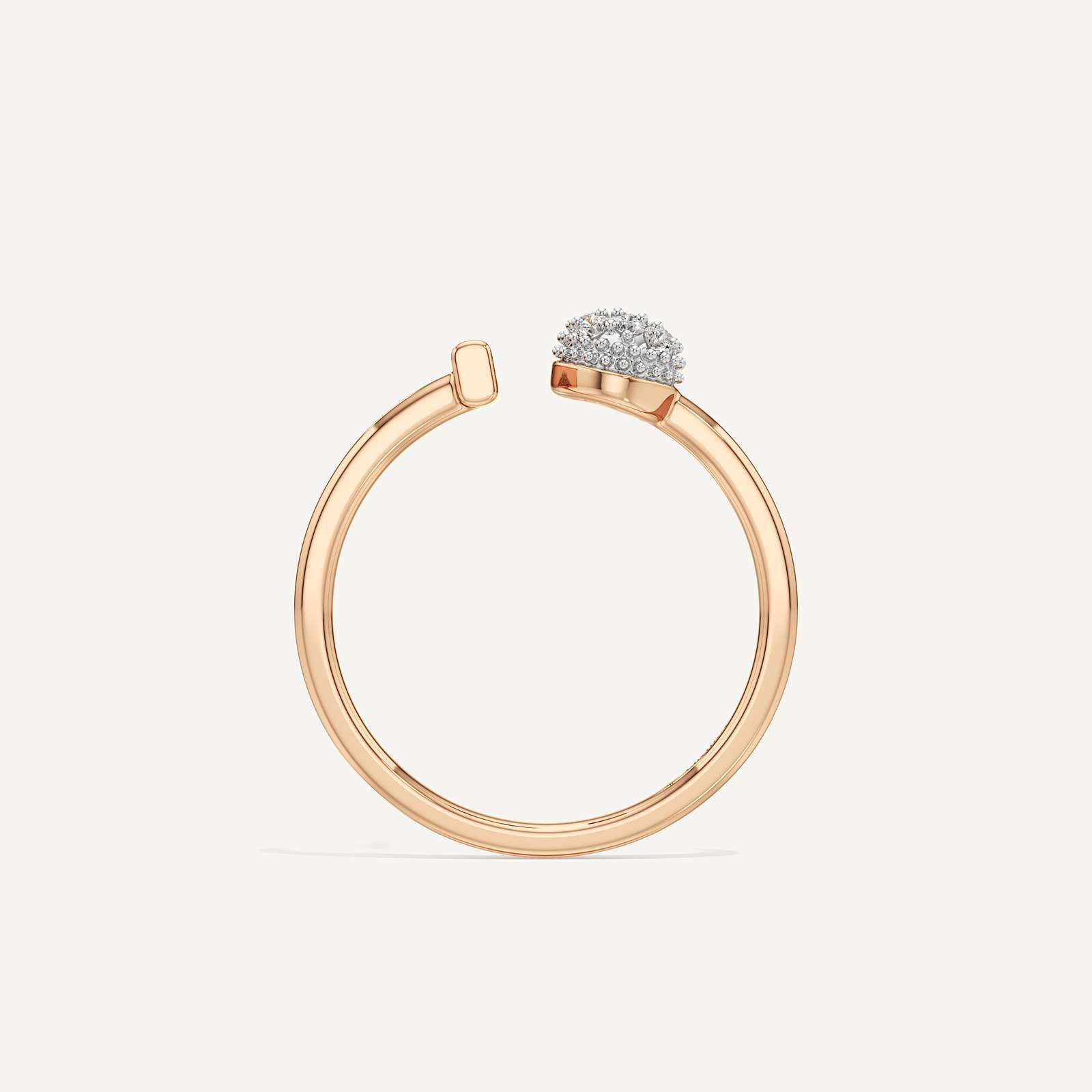 T-Shaped Open Bar Round Diamond
