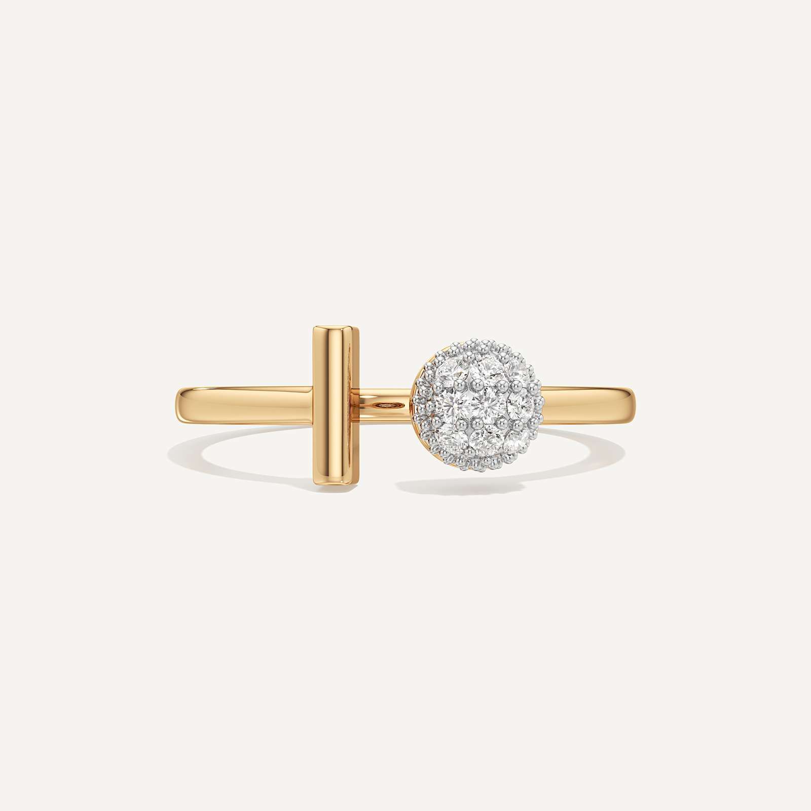 T-Shaped Open Bar Round Diamond