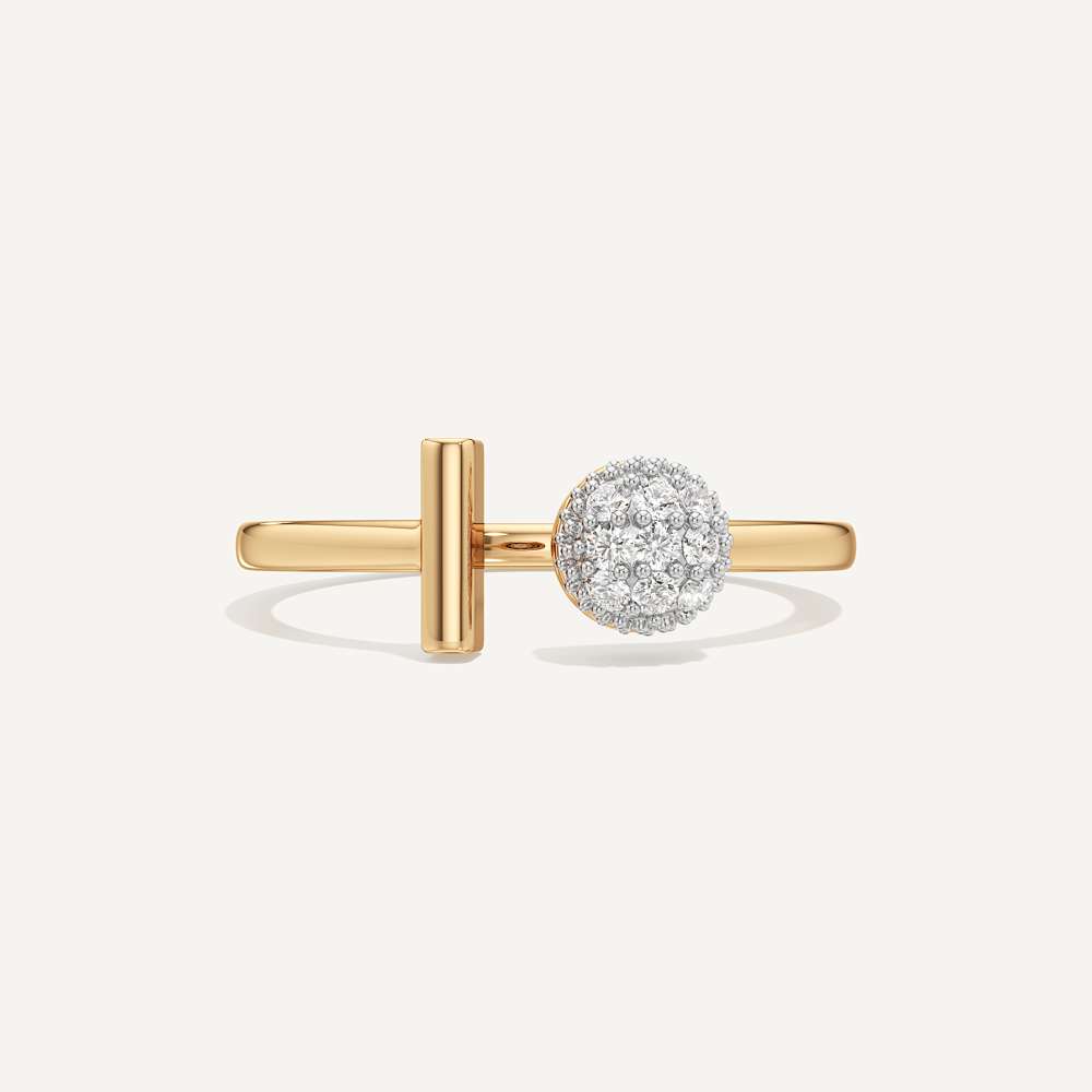 T-Shaped Open Bar Round Diamond